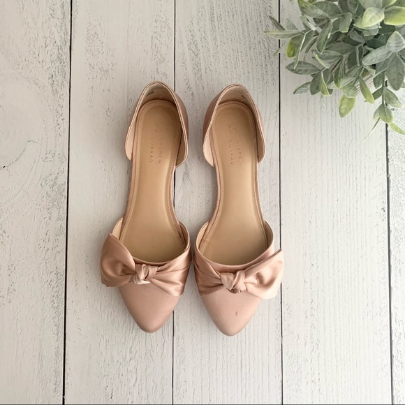 LC Lauren Conrad Shoes - 🌸 3 for $30 🌸 LC Lauren Conrad Satin Blush Pink Bow Flats